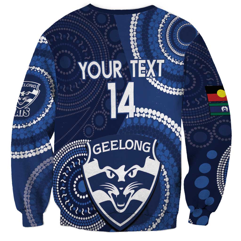 Custom AFL Geelong NAIDOC Week Sweatshirt Keep The Fire Burning Indigenous Art