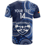 Custom AFL Geelong NAIDOC Week T Shirt Keep The Fire Burning Indigenous Art