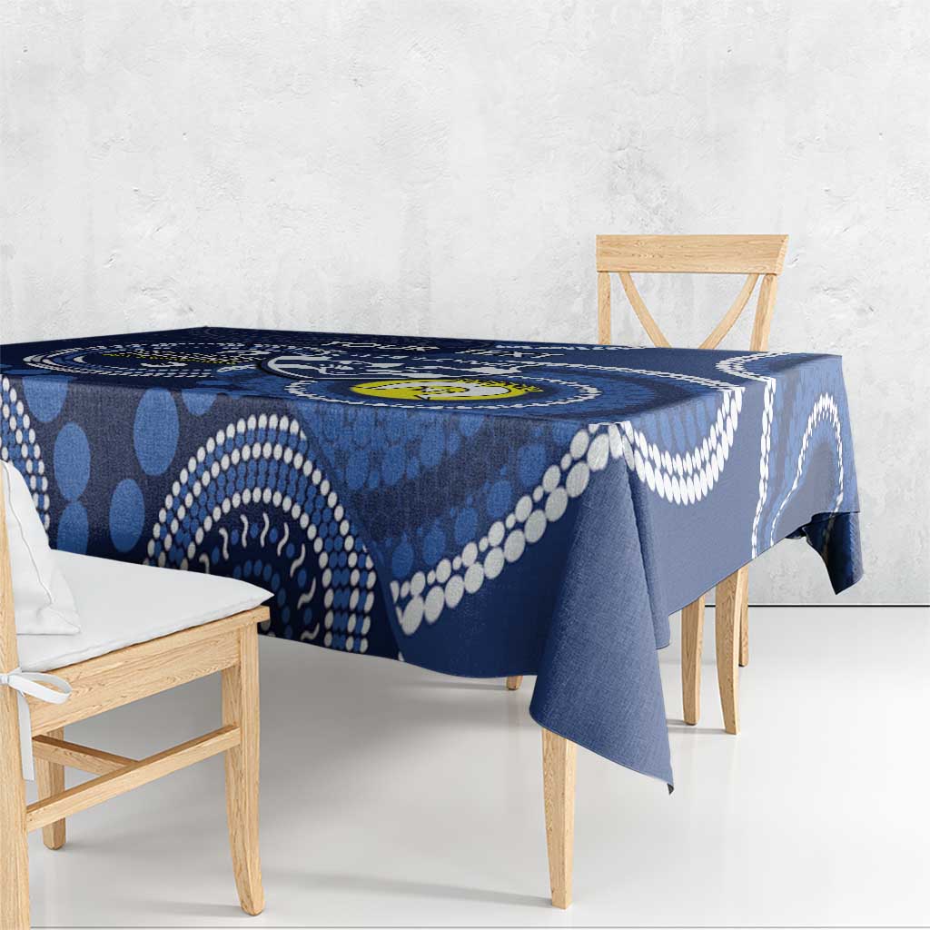 Custom AFL Geelong NAIDOC Week Tablecloth Keep The Fire Burning Indigenous Art