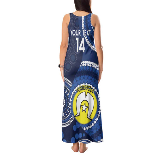 Custom AFL Geelong NAIDOC Week Tank Maxi Dress Keep The Fire Burning Indigenous Art
