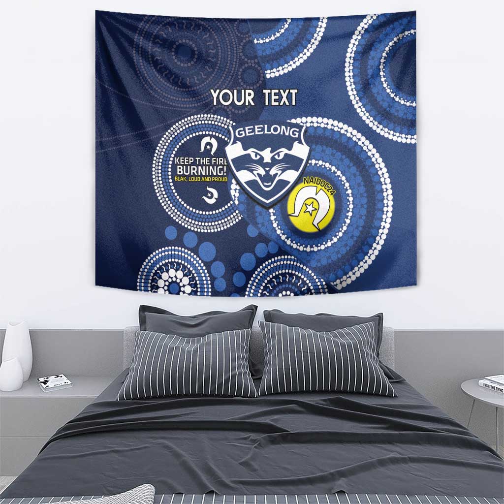 Custom AFL Geelong NAIDOC Week Tapestry Keep The Fire Burning Indigenous Art