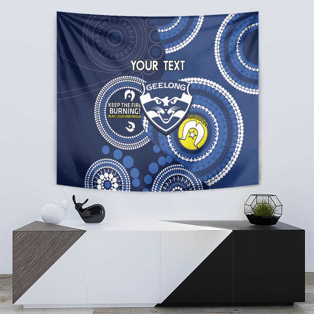 Custom AFL Geelong NAIDOC Week Tapestry Keep The Fire Burning Indigenous Art
