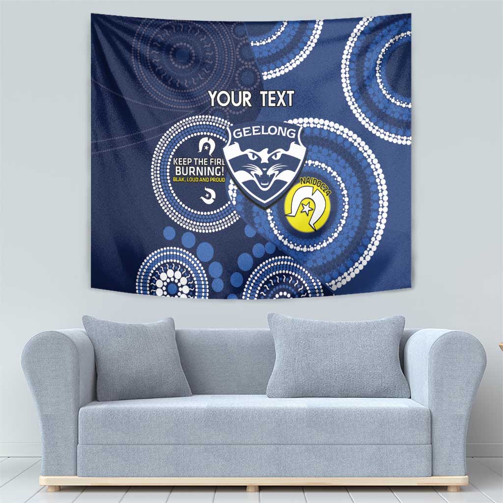 Custom AFL Geelong NAIDOC Week Tapestry Keep The Fire Burning Indigenous Art