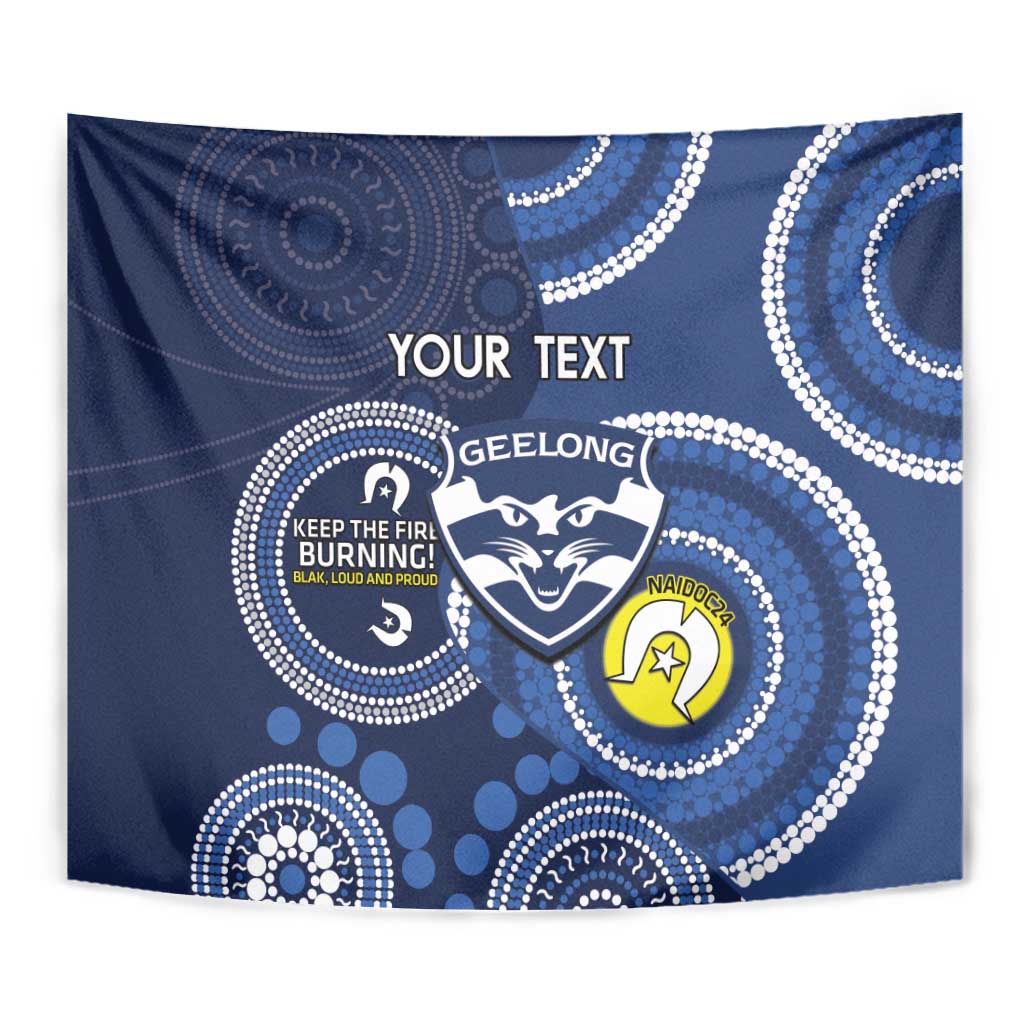 Custom AFL Geelong NAIDOC Week Tapestry Keep The Fire Burning Indigenous Art