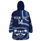 Custom AFL Geelong NAIDOC Week Wearable Blanket Hoodie Keep The Fire Burning Indigenous Art