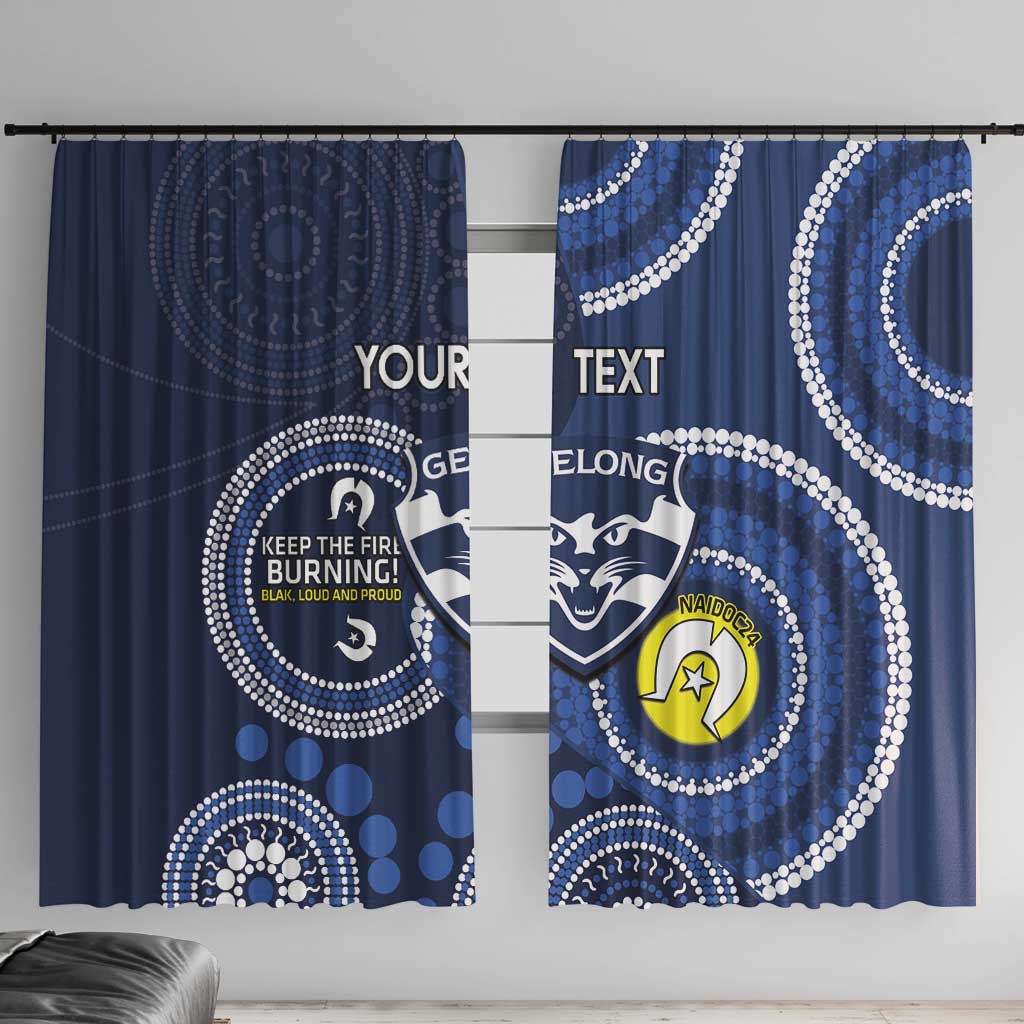 Custom AFL Geelong NAIDOC Week Window Curtain Keep The Fire Burning Indigenous Art