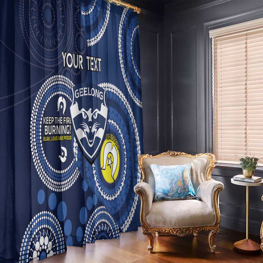 Custom AFL Geelong NAIDOC Week Window Curtain Keep The Fire Burning Indigenous Art