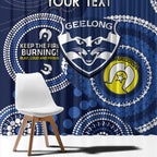 Custom AFL Geelong NAIDOC Week Window Curtain Keep The Fire Burning Indigenous Art