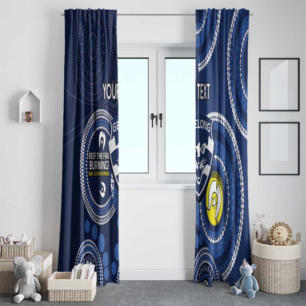 Custom AFL Geelong NAIDOC Week Window Curtain Keep The Fire Burning Indigenous Art