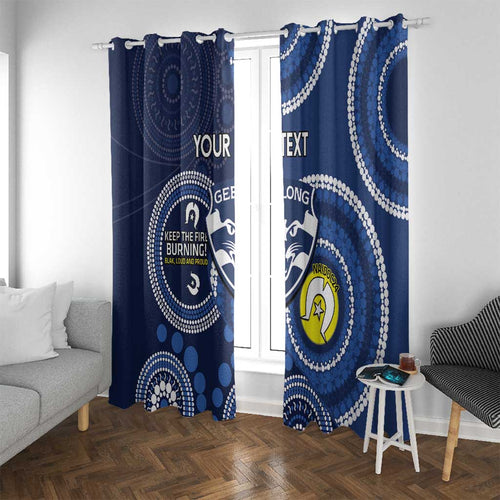 Custom AFL Geelong NAIDOC Week Window Curtain Keep The Fire Burning Indigenous Art