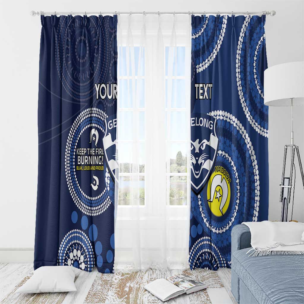 Custom AFL Geelong NAIDOC Week Window Curtain Keep The Fire Burning Indigenous Art