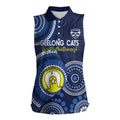 Custom AFL Geelong NAIDOC Week Women Sleeveless Polo Shirt Keep The Fire Burning Indigenous Art