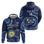 Custom AFL Geelong NAIDOC Week Zip Hoodie Keep The Fire Burning Indigenous Art