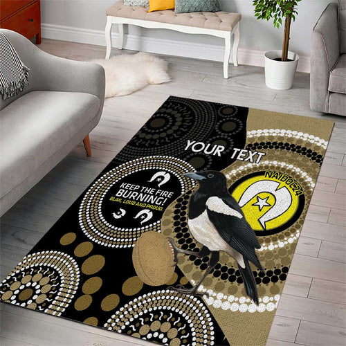 Custom AFL Collingwood NAIDOC Week Area Rug Keep The Fire Burning Indigenous Art