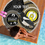 Custom AFL Collingwood NAIDOC Week Beach Blanket Keep The Fire Burning Indigenous Art