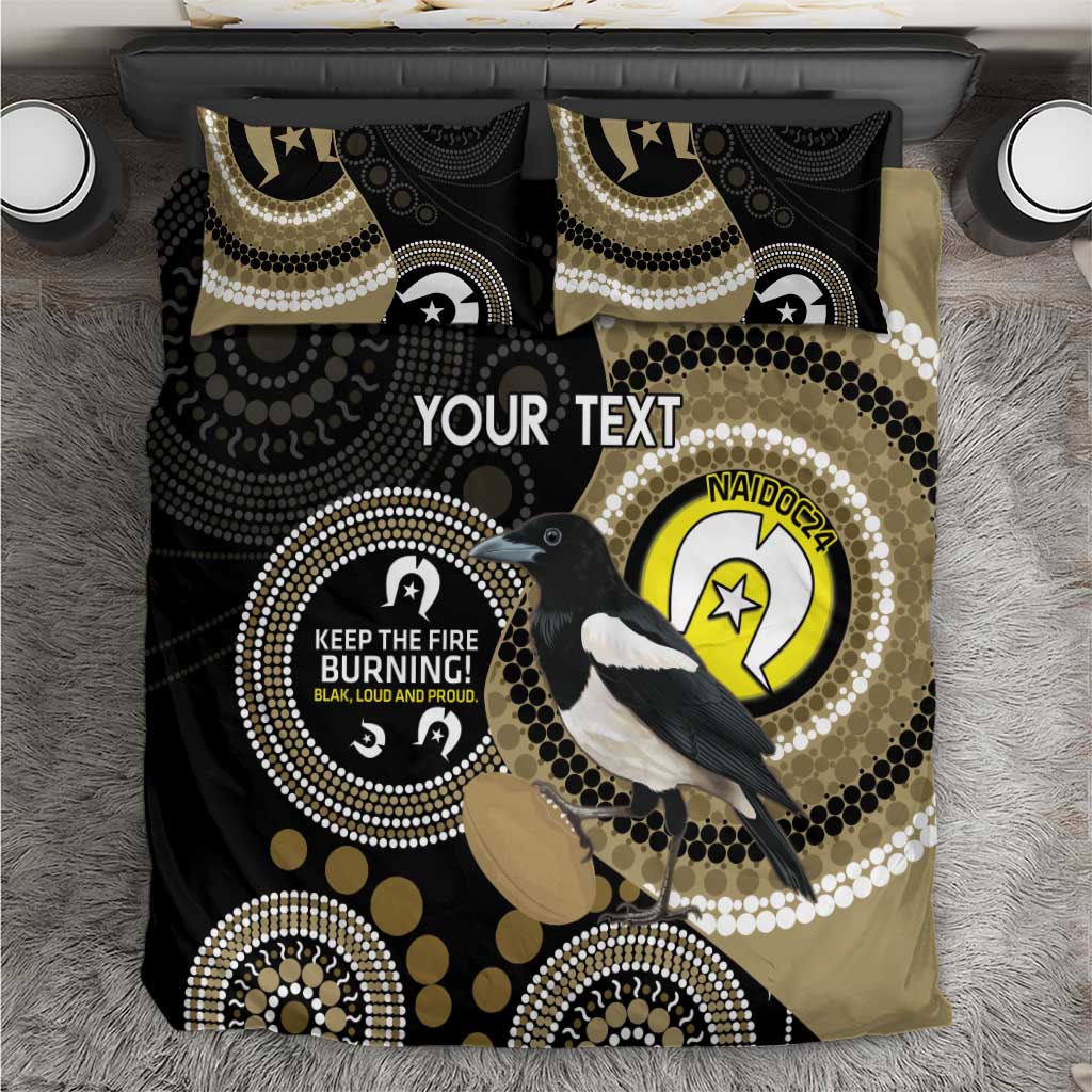 Custom AFL Collingwood NAIDOC Week Bedding Set Keep The Fire Burning Indigenous Art