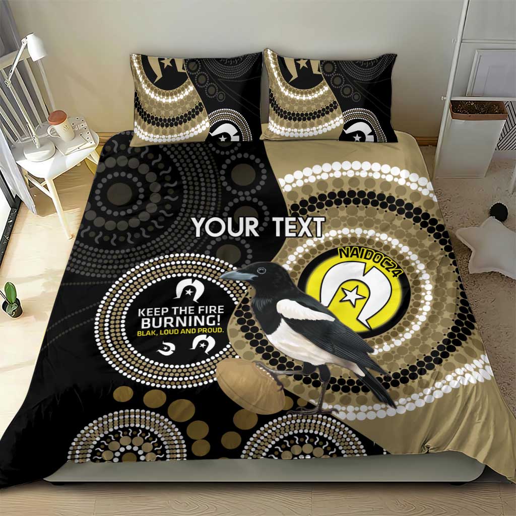 Custom AFL Collingwood NAIDOC Week Bedding Set Keep The Fire Burning Indigenous Art
