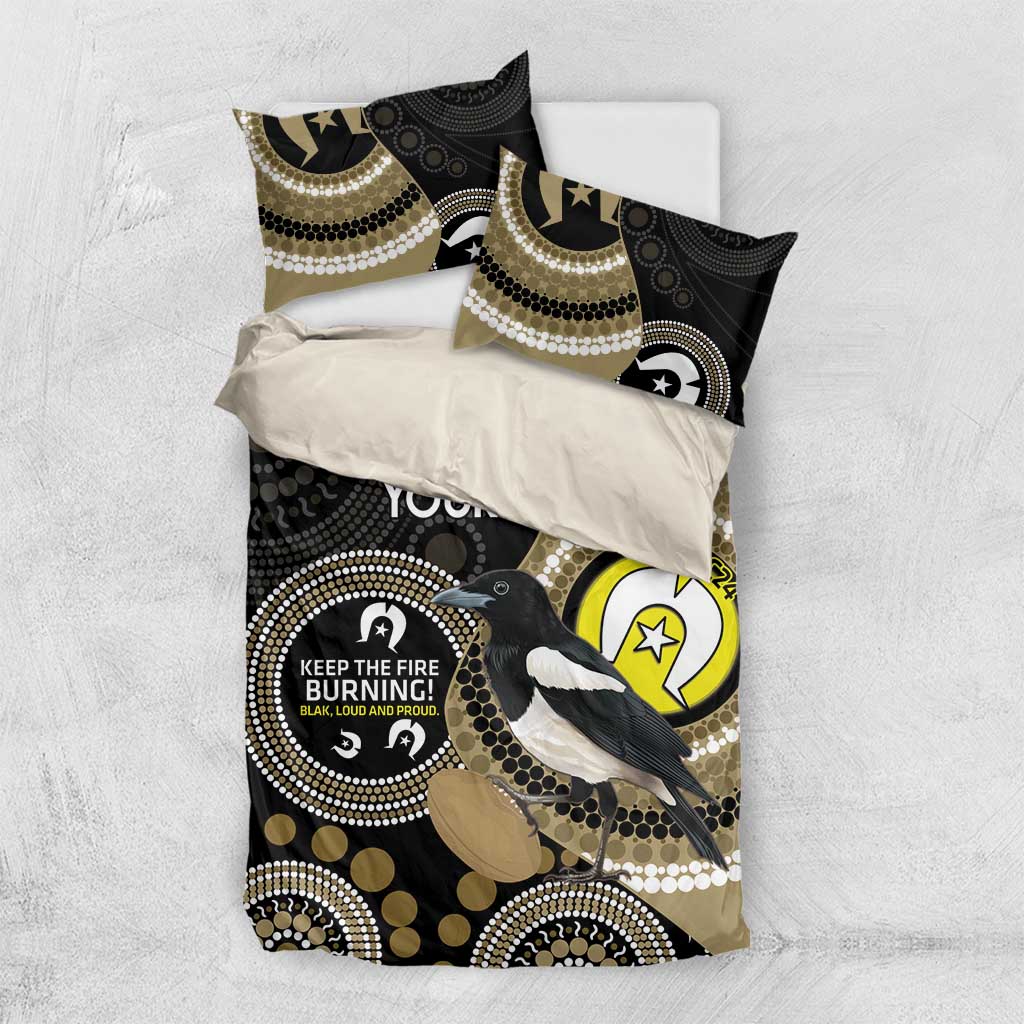 Custom AFL Collingwood NAIDOC Week Bedding Set Keep The Fire Burning Indigenous Art