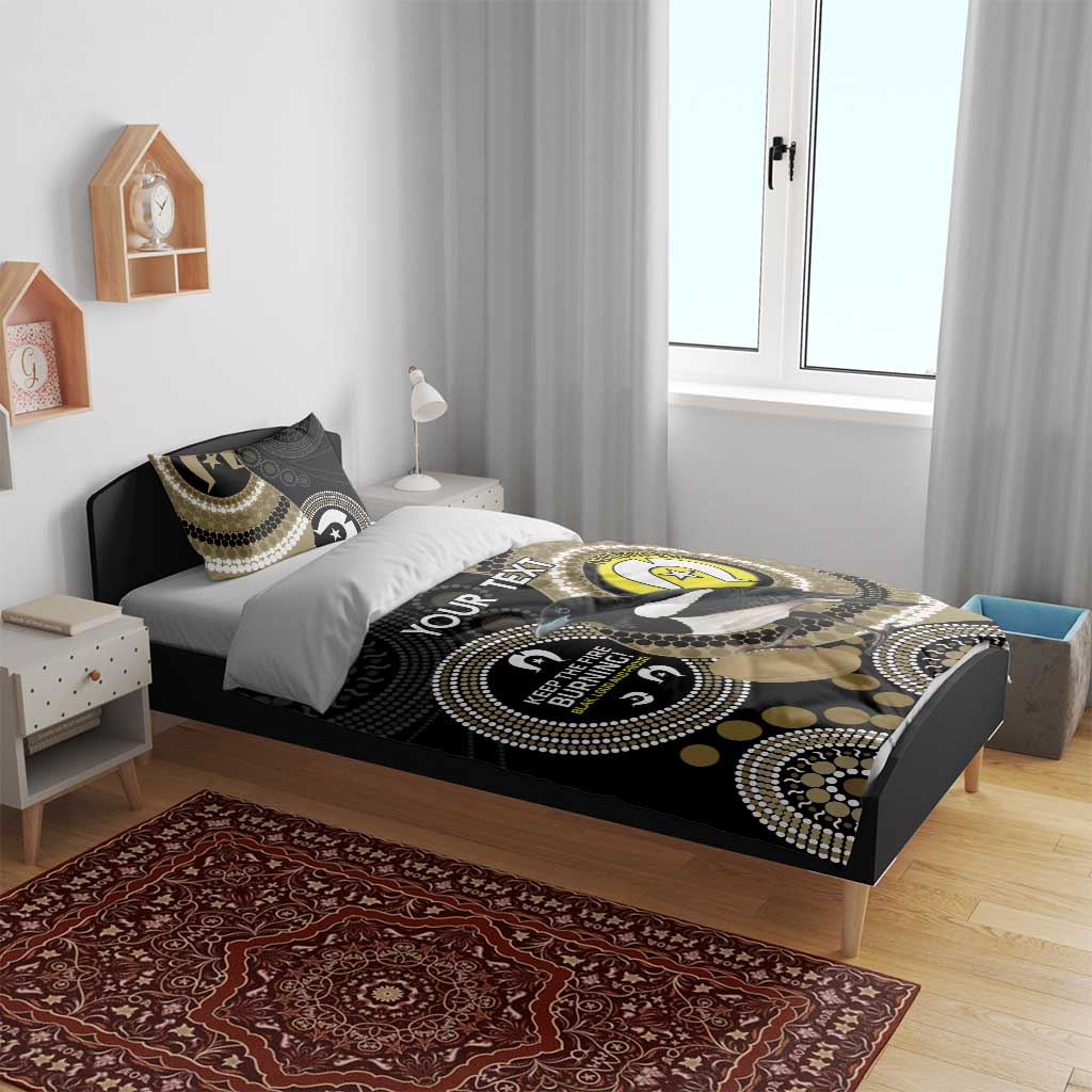 Custom AFL Collingwood NAIDOC Week Bedding Set Keep The Fire Burning Indigenous Art
