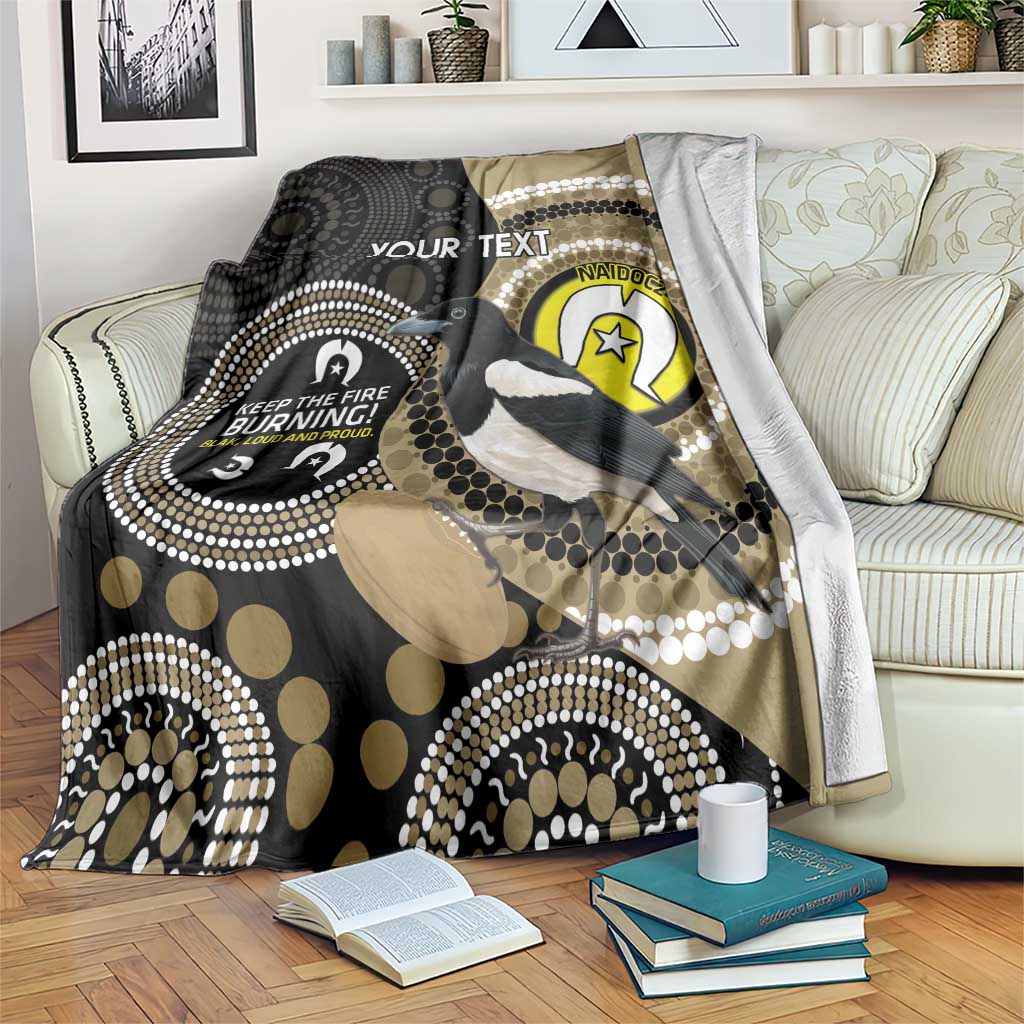 Custom AFL Collingwood NAIDOC Week Blanket Keep The Fire Burning Indigenous Art