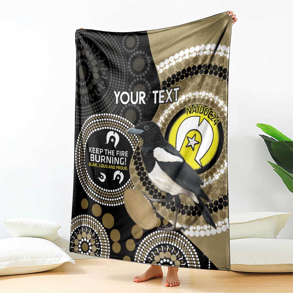 Custom AFL Collingwood NAIDOC Week Blanket Keep The Fire Burning Indigenous Art