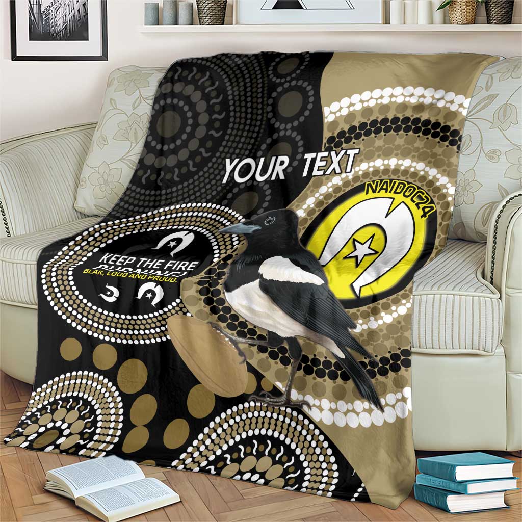 Custom AFL Collingwood NAIDOC Week Blanket Keep The Fire Burning Indigenous Art