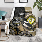 Custom AFL Collingwood NAIDOC Week Blanket Keep The Fire Burning Indigenous Art