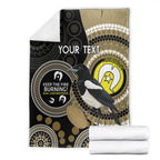 Custom AFL Collingwood NAIDOC Week Blanket Keep The Fire Burning Indigenous Art