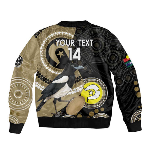 Custom AFL Collingwood NAIDOC Week Bomber Jacket Keep The Fire Burning Indigenous Art