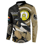 Custom AFL Collingwood NAIDOC Week Button Sweatshirt Keep The Fire Burning Indigenous Art