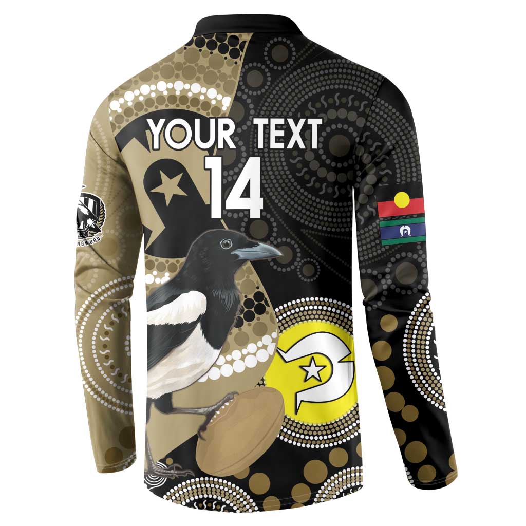 Custom AFL Collingwood NAIDOC Week Button Sweatshirt Keep The Fire Burning Indigenous Art