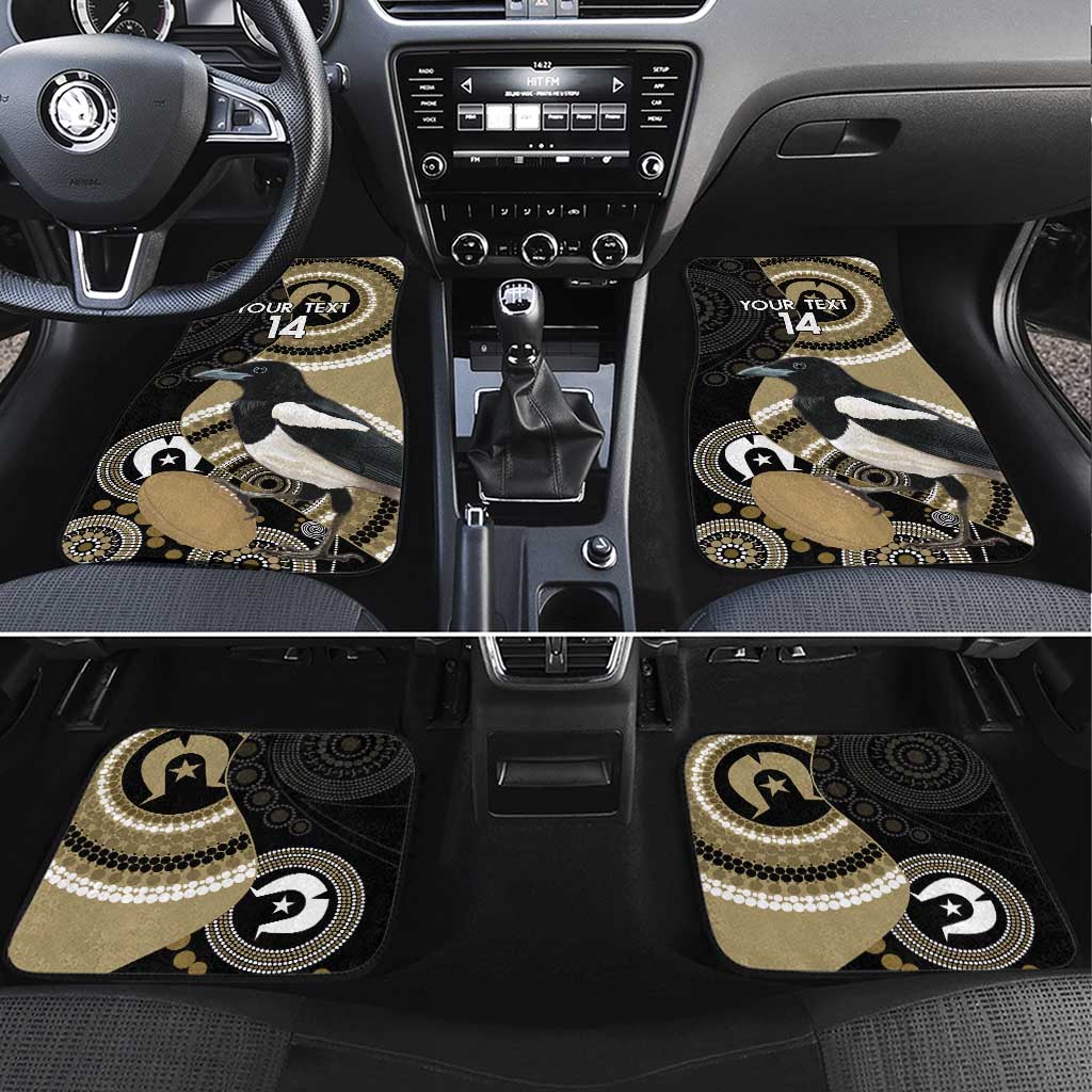 Custom AFL Collingwood NAIDOC Week Car Mats Keep The Fire Burning Indigenous Art