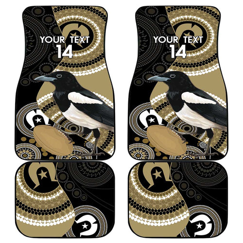 Custom AFL Collingwood NAIDOC Week Car Mats Keep The Fire Burning Indigenous Art