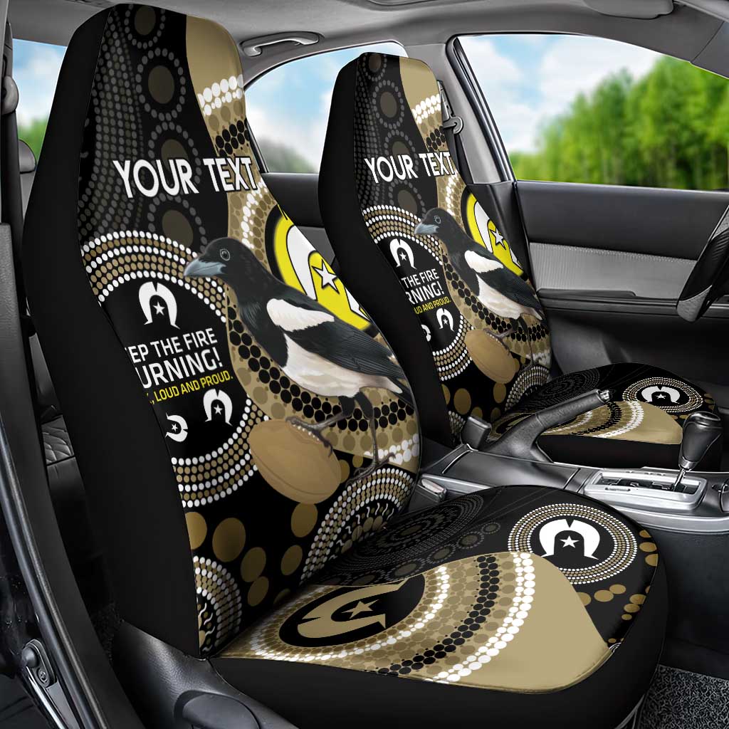 Custom AFL Collingwood NAIDOC Week Car Seat Cover Keep The Fire Burning Indigenous Art
