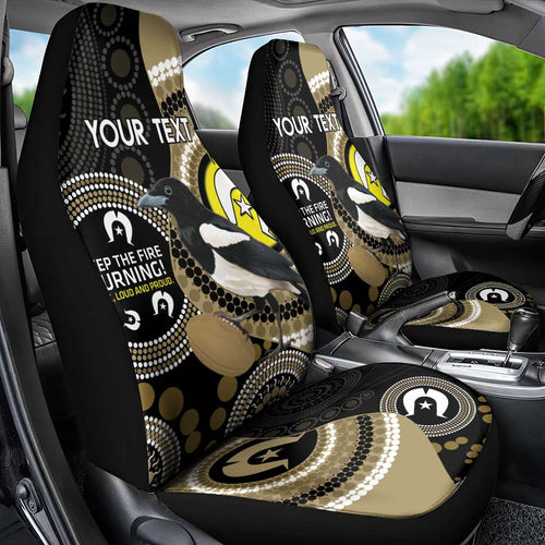 Custom AFL Collingwood NAIDOC Week Car Seat Cover Keep The Fire Burning Indigenous Art