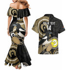 Custom AFL Collingwood NAIDOC Week Couples Matching Mermaid Dress and Hawaiian Shirt Keep The Fire Burning Indigenous Art