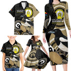 Custom AFL Collingwood NAIDOC Week Family Matching Long Sleeve Bodycon Dress and Hawaiian Shirt Keep The Fire Burning Indigenous Art