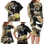 Custom AFL Collingwood NAIDOC Week Family Matching Long Sleeve Bodycon Dress and Hawaiian Shirt Keep The Fire Burning Indigenous Art