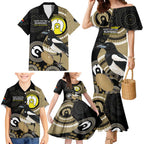 Custom AFL Collingwood NAIDOC Week Family Matching Mermaid Dress and Hawaiian Shirt Keep The Fire Burning Indigenous Art
