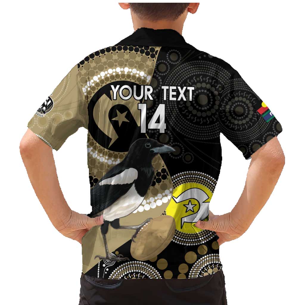 Custom AFL Collingwood NAIDOC Week Family Matching Mermaid Dress and Hawaiian Shirt Keep The Fire Burning Indigenous Art