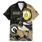 Custom AFL Collingwood NAIDOC Week Family Matching Mermaid Dress and Hawaiian Shirt Keep The Fire Burning Indigenous Art