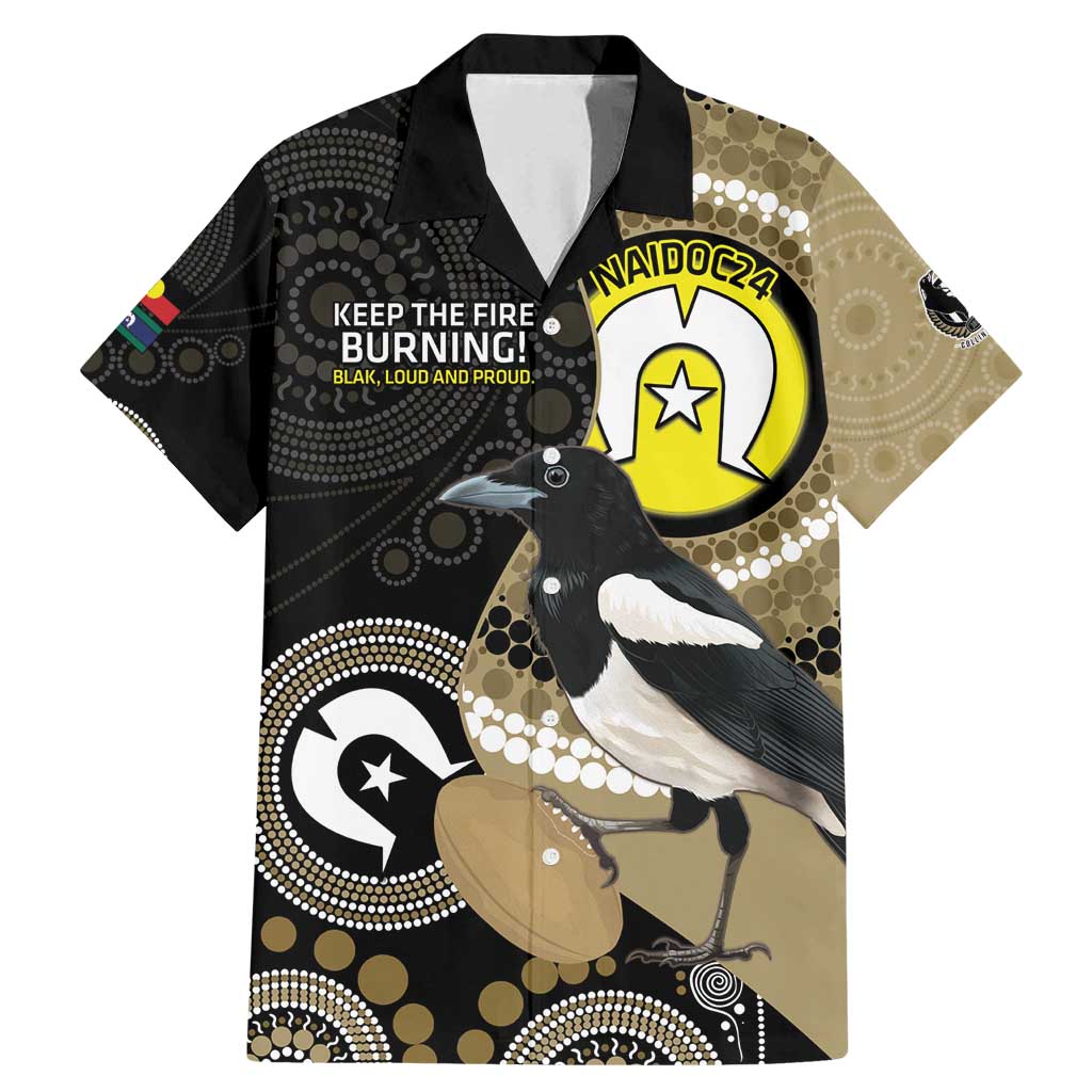 Custom AFL Collingwood NAIDOC Week Family Matching Mermaid Dress and Hawaiian Shirt Keep The Fire Burning Indigenous Art