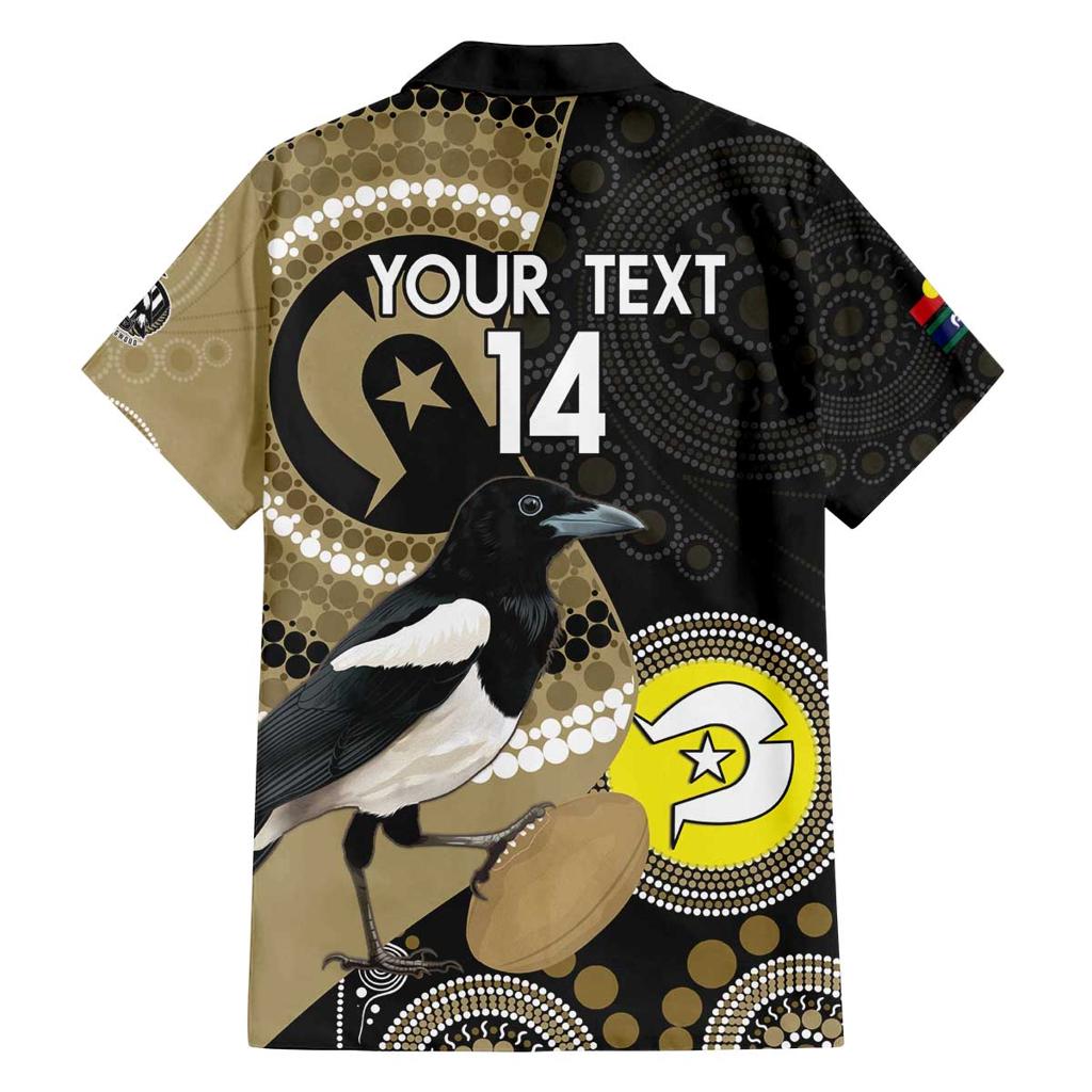 Custom AFL Collingwood NAIDOC Week Family Matching Off The Shoulder Long Sleeve Dress and Hawaiian Shirt Keep The Fire Burning Indigenous Art