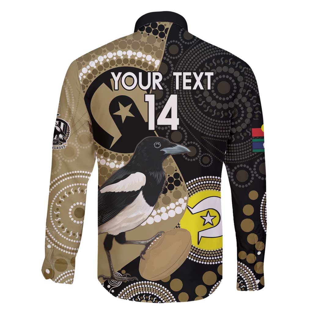 Custom AFL Collingwood NAIDOC Week Family Matching Off Shoulder Maxi Dress and Hawaiian Shirt Keep The Fire Burning Indigenous Art