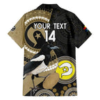 Custom AFL Collingwood NAIDOC Week Family Matching Off Shoulder Short Dress and Hawaiian Shirt Keep The Fire Burning Indigenous Art