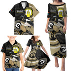 Custom AFL Collingwood NAIDOC Week Family Matching Puletasi and Hawaiian Shirt Keep The Fire Burning Indigenous Art