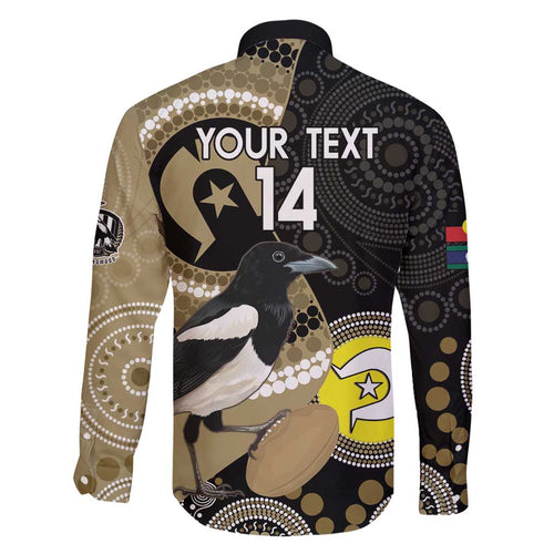 Custom AFL Collingwood NAIDOC Week Family Matching Short Sleeve Bodycon Dress and Hawaiian Shirt Keep The Fire Burning Indigenous Art