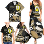 Custom AFL Collingwood NAIDOC Week Family Matching Summer Maxi Dress and Hawaiian Shirt Keep The Fire Burning Indigenous Art