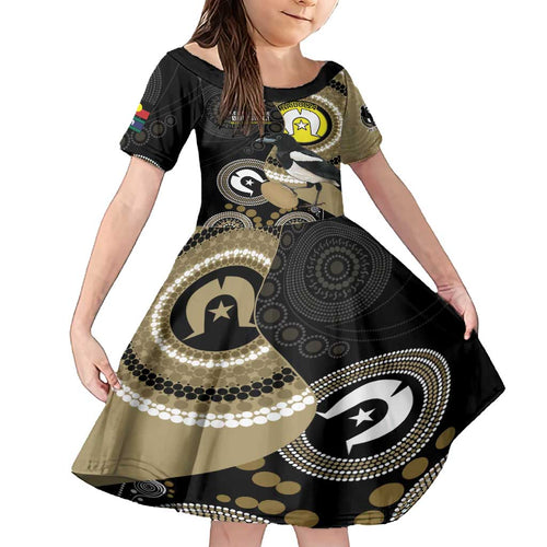 Custom AFL Collingwood NAIDOC Week Family Matching Summer Maxi Dress and Hawaiian Shirt Keep The Fire Burning Indigenous Art