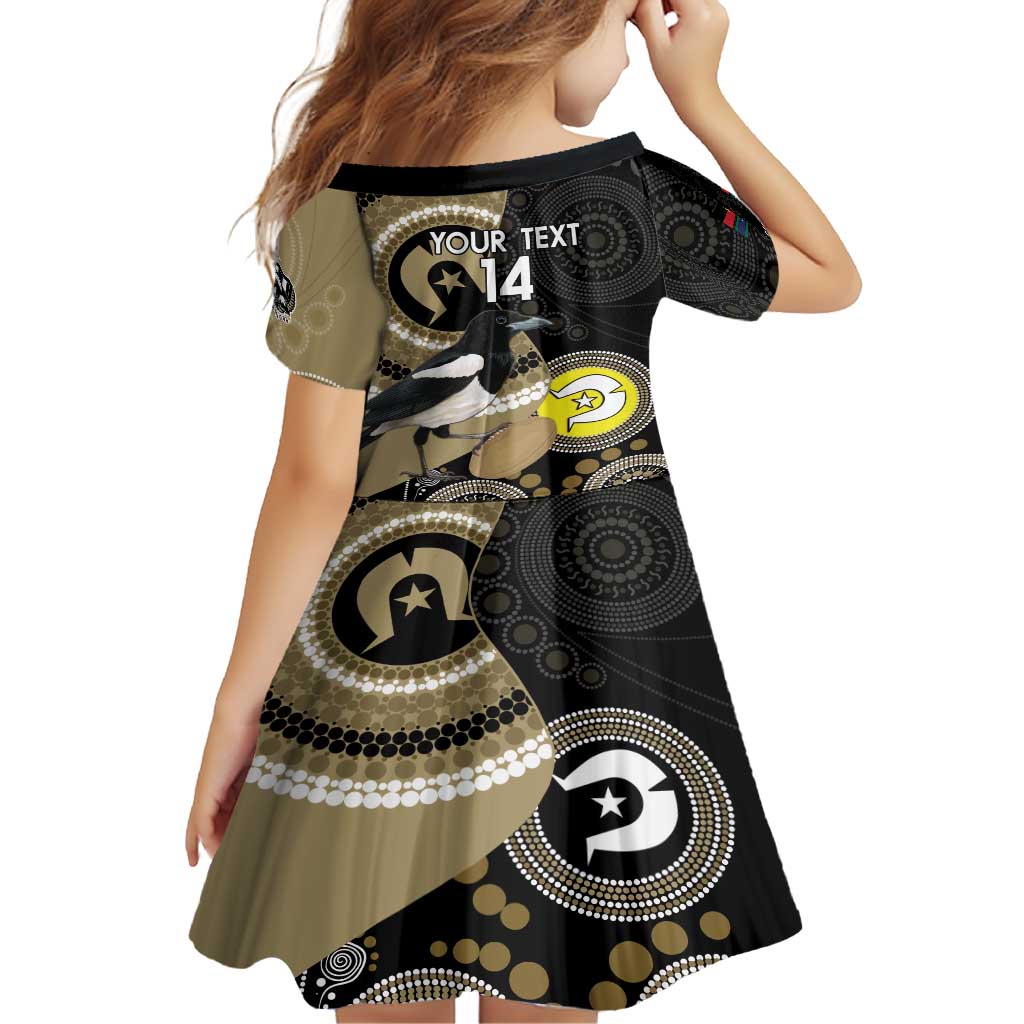 Custom AFL Collingwood NAIDOC Week Family Matching Summer Maxi Dress and Hawaiian Shirt Keep The Fire Burning Indigenous Art